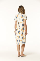 Vestido Goldar Lino Estampado Flor